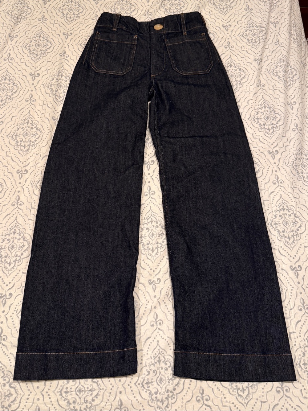 Maeve Petite The Colette Full Length Dark Indigo Wide-Leg Jeans